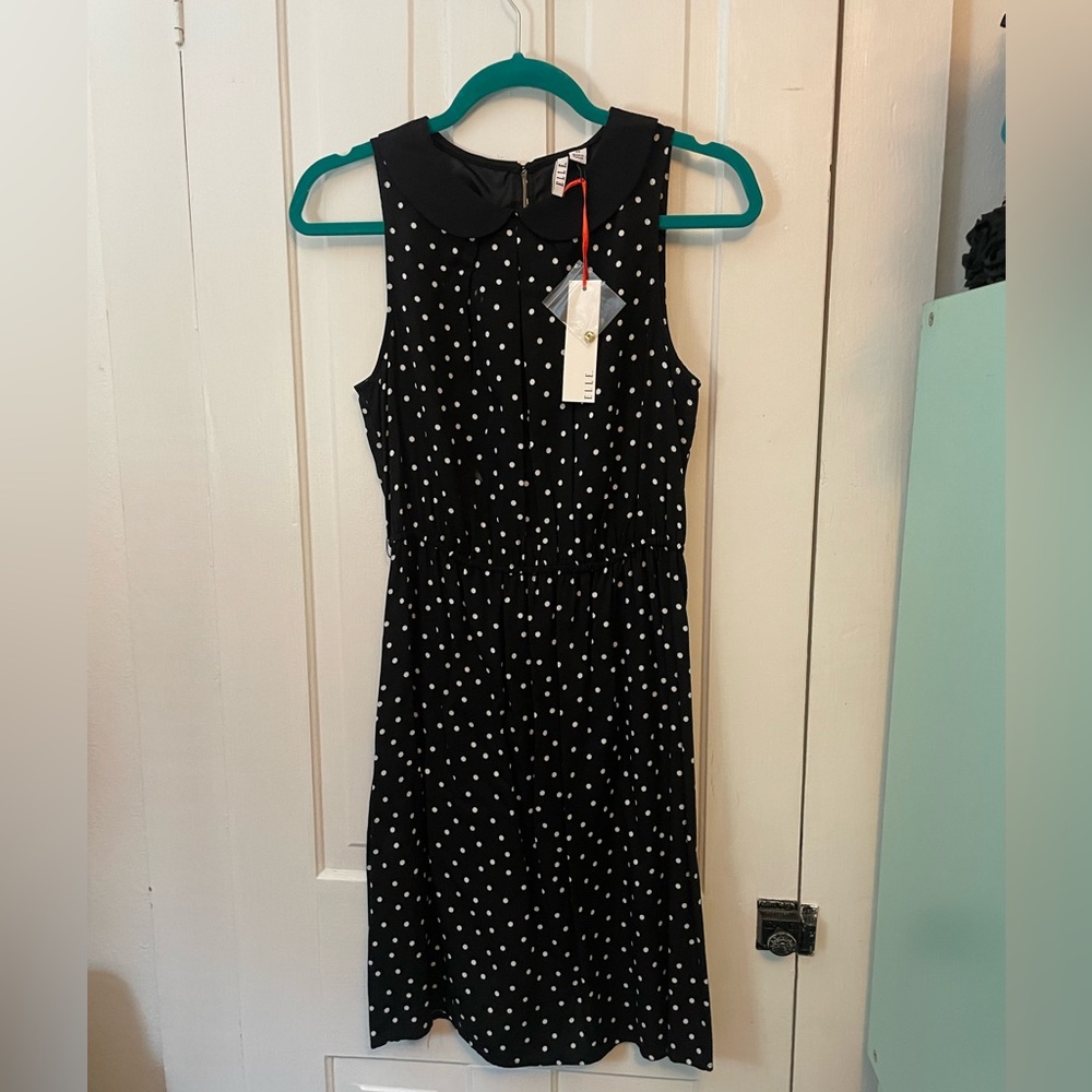 Elle Black Dress with White Dots